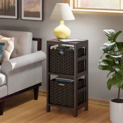 29.21" 3pc Leo Storage Shelf With Baskets Espresso/Chocolate - Winsome 29 29.21" 3pc Leo Storage Shelf With Baskets Espresso/Chocolate - Winsome -Bedroom Home Store GUEST 3d9b6fb9 01a1 41d9 aa45 2313e036c886