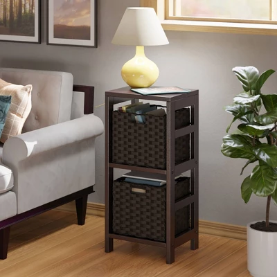29.21" 3pc Leo Storage Shelf With Baskets Espresso/Chocolate - Winsome 15 29.21" 3pc Leo Storage Shelf With Baskets Espresso/Chocolate - Winsome - Image 13