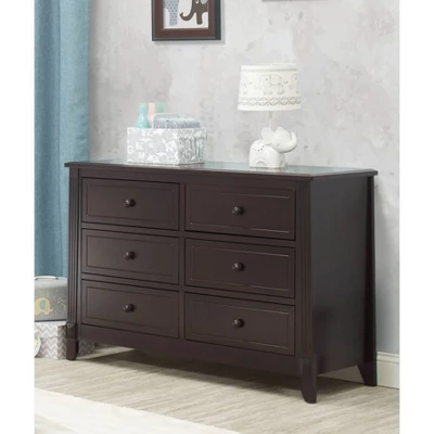Sorelle Berkley 6-Drawer Double Dresser Espresso 4 Sorelle Berkley 6-Drawer Double Dresser Espresso - Image 2