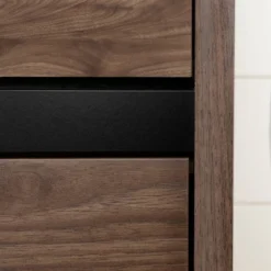 Flam 7 Drawer Double Dresser Natural Walnut/Matte Black - South Shore 13 Flam 7 Drawer Double Dresser Natural Walnut/Matte Black - South Shore -Bedroom Home Store GUEST 3dcf03ab c1fb 4dcf 9ccd 70a9fe04876c
