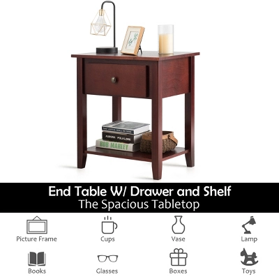 Costway Set Of 2 Nightstand Beside Table Sofa End Table Drawer Shelf 6 Costway Set Of 2 Nightstand Beside Table Sofa End Table Drawer Shelf - Image 4