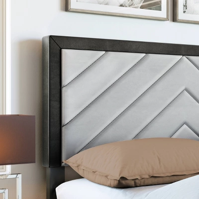 Blake Chevron Stitched Upholstered Platform Bed - Eco Dream 8 Blake Chevron Stitched Upholstered Platform Bed - Eco Dream - Image 6