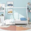 Metal Floor Play House Bed With Slat Tent Bed Frame-ModernLuxe 2 Metal Floor Play House Bed With Slat Tent Bed Frame-ModernLuxe -Bedroom Home Store GUEST 3f1da2a8 005d 4843 a9ad 405c9d7ea972