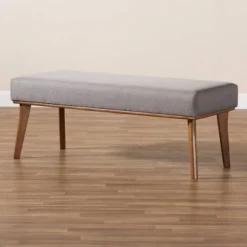 Odessa Mid-Century Modern Fabric Upholstered Wood Dining Bench Walnut/Brown - Baxton Studio 11 Odessa Mid-Century Modern Fabric Upholstered Wood Dining Bench Walnut/Brown - Baxton Studio -Bedroom Home Store GUEST 3f259fc6 5c0a 41e8 b6b8 3fd25b532463