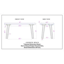 Alaterre Furniture Hairpin Natural Brown Live Edge Wood With Metal Bench 21 Alaterre Furniture Hairpin Natural Brown Live Edge Wood With Metal Bench -Bedroom Home Store GUEST 428a3e54 ca52 4710 a0ec cc496d376858