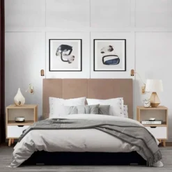 Sweetgo Modern Wooden Bedroom 2-Tier Nightstand End Side Table With Open Shelf, 4 Anti-Slip Rubber Padded Legs, & 1 Storage Drawer, Tan, Set Of 2 9 Sweetgo Modern Wooden Bedroom 2-Tier Nightstand End Side Table With Open Shelf, 4 Anti-Slip Rubber Padded Legs, & 1 Storage Drawer, Tan, Set Of 2 -Bedroom Home Store GUEST 4317e1d5 4ff4 4d08 8696 8f2043afba94