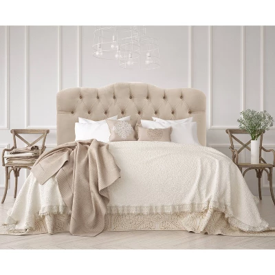 Queen Tufted Headboard Velvet Pearl - Skyline Furniture 7 Queen Tufted Headboard Velvet Pearl - Skyline Furniture - Image 5