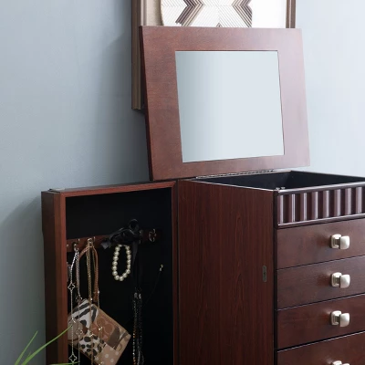 Tierra Contemporary Jewelry Armoire Merlot Brown - Powell Company 13 Tierra Contemporary Jewelry Armoire Merlot Brown - Powell Company - Image 11
