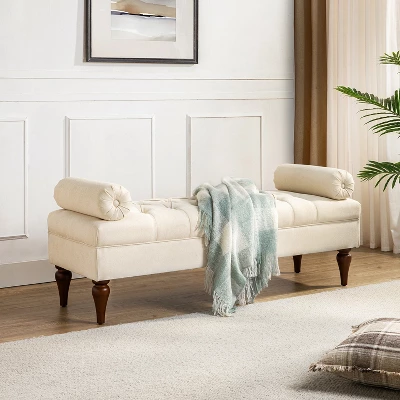 Cecilia Upholstered Bench With Removable Bolster Pillows|ARTFUL LIVING DESIGN 12 Cecilia Upholstered Bench With Removable Bolster Pillows|ARTFUL LIVING DESIGN - Image 10