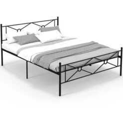 Costway Full/Queen Size Metal Platform Bed Frame W/ Headboard Mattress Foundation 23 Costway Full/Queen Size Metal Platform Bed Frame W/ Headboard Mattress Foundation -Bedroom Home Store GUEST 4645bce3 99d7 4a8e bc1e d47255e9c7f1