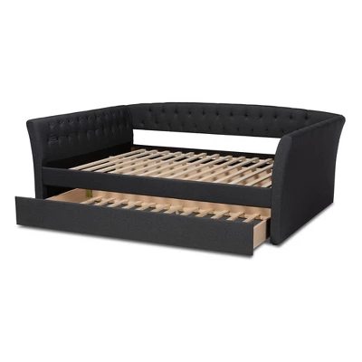 Delora Upholstered Daybed With Trundle - Baxton Studio 6 Delora Upholstered Daybed With Trundle - Baxton Studio - Image 4
