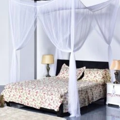 4 Corner Post Bed Canopy Mosquito Net Full Queen King Size Netting Bedding White 10 4 Corner Post Bed Canopy Mosquito Net Full Queen King Size Netting Bedding White -Bedroom Home Store GUEST 46f82721 56fa 4c75 904a 7771b65d4a27