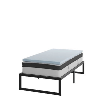 Flash Furniture 14 Inch Metal Platform Bed Frame With 12 Inch Pocket Spring Mattress In A Box And 2 Inch Cool Gel Memory Foam Topper 16 Flash Furniture 14 Inch Metal Platform Bed Frame With 12 Inch Pocket Spring Mattress In A Box And 2 Inch Cool Gel Memory Foam Topper - Image 14