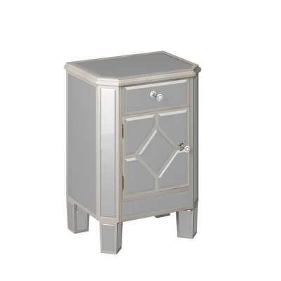 Cierra 25.59'' H X 17.71'' W X 13.78'' D Tall Champagne Mirrored Nightstand End Table With 1 Drawer Accent Nightstand-Maison Boucle 5 Cierra 25.59'' H X 17.71'' W X 13.78'' D Tall Champagne Mirrored Nightstand End Table With 1 Drawer Accent Nightstand-Maison Boucle - Image 3