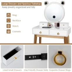 Costway Vanity Dressing Table Set Touch Screen Dimming Mirror 14 Costway Vanity Dressing Table Set Touch Screen Dimming Mirror -Bedroom Home Store GUEST 483832fa 7175 4ec0 bae3 991a21e26a90
