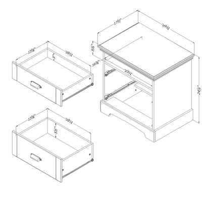 Lilak 2 Drawer Nightstand - South Shore 10 Lilak 2 Drawer Nightstand - South Shore - Image 8