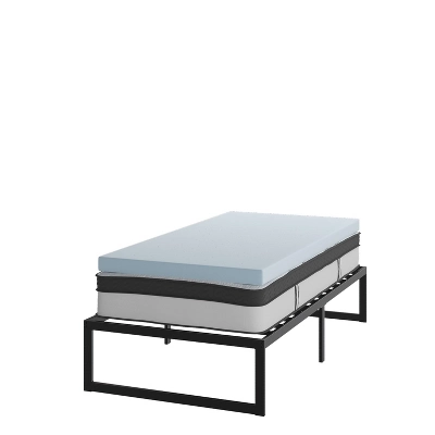 Flash Furniture 14 Inch Metal Platform Bed Frame With 12 Inch Pocket Spring Mattress In A Box And 3 Inch Cool Gel Memory Foam Topper 17 Flash Furniture 14 Inch Metal Platform Bed Frame With 12 Inch Pocket Spring Mattress In A Box And 3 Inch Cool Gel Memory Foam Topper - Image 15
