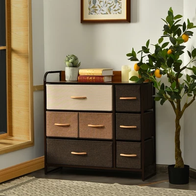Costway 7-Drawer Dresser Storage 3-Tier Organizer Tower Steel Frame Wooden Top 5 Costway 7-Drawer Dresser Storage 3-Tier Organizer Tower Steel Frame Wooden Top - Image 3