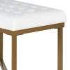 Metal Framed Bench With Button Tufted Velvet Upholste Seat White/Gold - Benzara 1 Metal Framed Bench With Button Tufted Velvet Upholste Seat White/Gold - Benzara -Bedroom Home Store GUEST 4d49c676 de45 4381 be1f 69886486083d