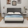 Costway Full/Queen/Twin Size Upholstered Platform Bed Tufted Headboard Mattress Foundation Grey 1 Costway Full/Queen/Twin Size Upholstered Platform Bed Tufted Headboard Mattress Foundation Grey -Bedroom Home Store GUEST 4e241377 6519 4fa7 b469 514e6aa8a62c