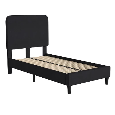 Platform Bed With Headboard And Fabric Upholstered Frame 14 Wooden Slats - Merrick Lane 6 Platform Bed With Headboard And Fabric Upholstered Frame 14 Wooden Slats - Merrick Lane - Image 4