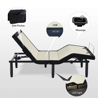 Applied Sleep Pro Adjustable Bed Frame With Zero Gravity And Anti Snore Positions, Massage Mode, And Wireless Remote With App Control, Queen 6 Applied Sleep Pro Adjustable Bed Frame With Zero Gravity And Anti Snore Positions, Massage Mode, And Wireless Remote With App Control, Queen - Image 4