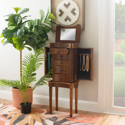 Kasey Jewelry Armoire Walnut - Powell Company 2 Kasey Jewelry Armoire Walnut - Powell Company