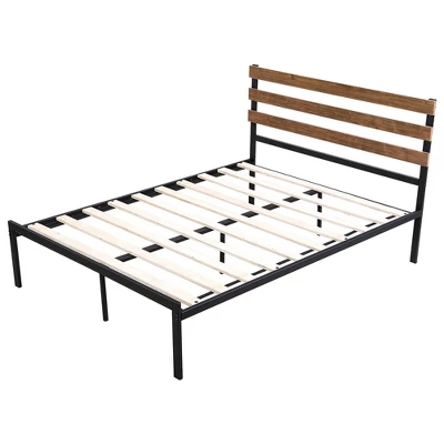 Costway Twin Size Metal Platform Bed Frame Mattress Foundation Wooden Headboard 12 Costway Twin Size Metal Platform Bed Frame Mattress Foundation Wooden Headboard - Image 10