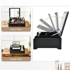 Costway 2-in-1 Vanity Dresser W/ Flip-Top Mirror Tabletop Storage Box Makeup Laptop Black 17 Costway 2-in-1 Vanity Dresser W/ Flip-Top Mirror Tabletop Storage Box Makeup Laptop Black -Bedroom Home Store GUEST 502d866a 8818 48c1 955d 6081a6767175