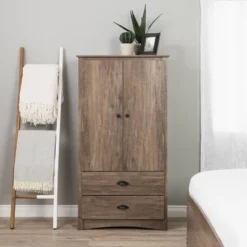 Salt Spring 2 Door Armoire Drifted Gray - Prepac