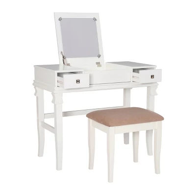 Adler Vanity Set White - Linon 5 Adler Vanity Set White - Linon - Image 4