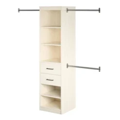 Kelly 5 Shelf 2 Drawer Closet Organizer With 3 Adjustable Hanging Rods Ivory Oak - Novogratz 16 Kelly 5 Shelf 2 Drawer Closet Organizer With 3 Adjustable Hanging Rods Ivory Oak - Novogratz -Bedroom Home Store GUEST 512deca1 d68f 4996 aa08 d1b80d06f351