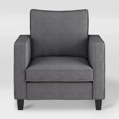 2pc Georgia Fabric Loveseat And Accent Chair Set Gray - CorLiving 4 2pc Georgia Fabric Loveseat And Accent Chair Set Gray - CorLiving - Image 2