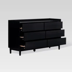 Mid-Century Modern Solid Wood 6 Drawer Double Dresser - Saracina Home -Bedroom Home Store GUEST 55c9d0f0 73e5 4384 b8b6 d563d3b75a63
