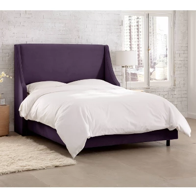Dianna Swoop Arm Wingback Velvet Bed - Skyline Furniture 6 Dianna Swoop Arm Wingback Velvet Bed - Skyline Furniture - Image 4