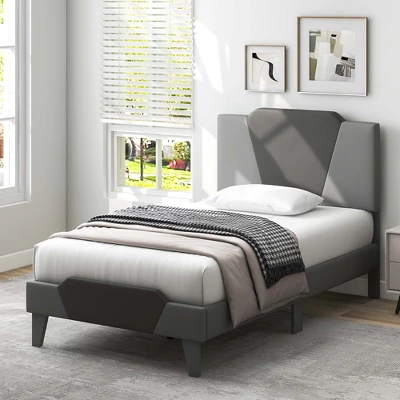 Costway Full/Qween/Twin Size Upholstered Platform Bed Frame Velvet Headboard Mattress Foundation 14 Costway Full/Qween/Twin Size Upholstered Platform Bed Frame Velvet Headboard Mattress Foundation - Image 12
