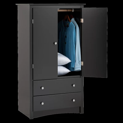 Clothing Armoire Black - Prepac 7 Clothing Armoire Black - Prepac - Image 5