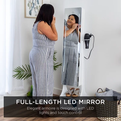 Best Choice Products Full Length LED Mirrored Jewelry Storage Organizer Cabinet W/ Interior & Exterior Lights 3 Best Choice Products Full Length LED Mirrored Jewelry Storage Organizer Cabinet W/ Interior & Exterior Lights