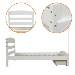 Twin Size Wood Platform Bed Frame With Storage Drawer And Slat Support-ModernLuxe 19 Twin Size Wood Platform Bed Frame With Storage Drawer And Slat Support-ModernLuxe -Bedroom Home Store GUEST 5d0e26e3 8eb7 4048 be66 814b05656236