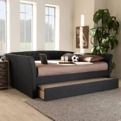 Delora Upholstered Daybed With Trundle - Baxton Studio 18 Delora Upholstered Daybed With Trundle - Baxton Studio -Bedroom Home Store GUEST 5d2103e6 eb2f 43d2 b6f0 c4f9c4233479