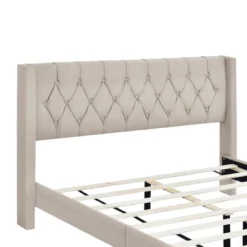 Queen Size Upholstered Wood Platform Bed-ModernLuxe 14 Queen Size Upholstered Wood Platform Bed-ModernLuxe -Bedroom Home Store GUEST 5d94edbc 0452 4ad1 9025 6c196a43ce2e