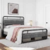 Yaheetech Metal Platform Bed Frame With Velvet Upholstered Headboard 2 Yaheetech Metal Platform Bed Frame With Velvet Upholstered Headboard -Bedroom Home Store GUEST 5dc930e7 c6e2 4bc4 82cd b1480bd01121