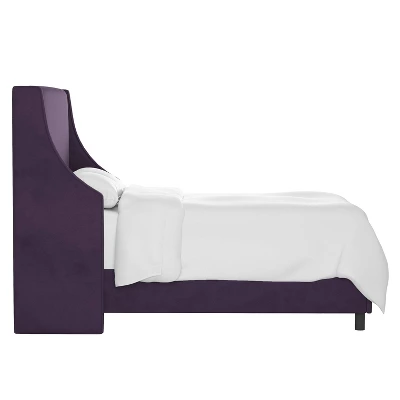 Dianna Swoop Arm Wingback Velvet Bed - Skyline Furniture 4 Dianna Swoop Arm Wingback Velvet Bed - Skyline Furniture - Image 2