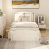 Twin Size Wood Platform Bed Frame With Storage Drawer And Slat Support-ModernLuxe 1 Twin Size Wood Platform Bed Frame With Storage Drawer And Slat Support-ModernLuxe -Bedroom Home Store GUEST 5fe32092 7414 4ad6 a7a3 e3d13087c7c9