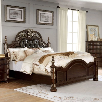 2pc Queen Mullberry Traditional Bedroom Set Brown Cherry/Espresso - HOMES: Inside + Out 4 2pc Queen Mullberry Traditional Bedroom Set Brown Cherry/Espresso - HOMES: Inside + Out - Image 2