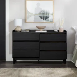 Mid-Century Modern Solid Wood 6 Drawer Double Dresser - Saracina Home -Bedroom Home Store GUEST 6055ff97 4649 4b8d 9ad4 41a92d811076