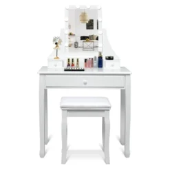 Tangkula Make-Up Vanity Table Dresser Set W/LED Light & Padded Stool 17 Tangkula Make-Up Vanity Table Dresser Set W/LED Light & Padded Stool -Bedroom Home Store GUEST 60a9e6ff 9844 4dbe 9f3c 6279eea8ff8c