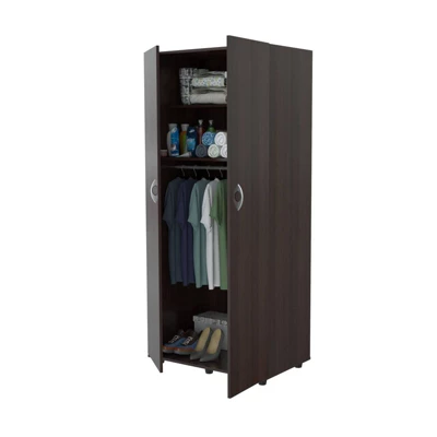 2 Door Wardrobe/Armoire Espresso - Inval 5 2 Door Wardrobe/Armoire Espresso - Inval - Image 3