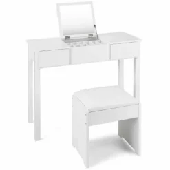 Costway White Vanity Dressing Table Furniture Stool Storage Box 19 Costway White Vanity Dressing Table Furniture Stool Storage Box -Bedroom Home Store GUEST 614add01 22b6 4609 a339 103eb78a6462