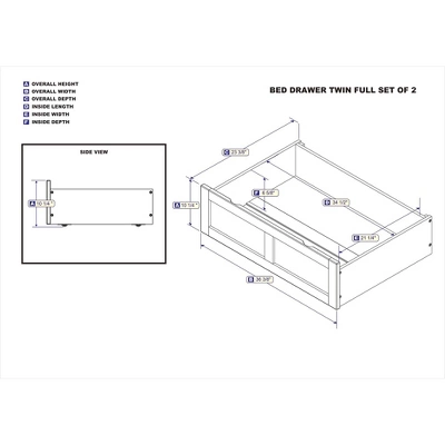 Set Of 2 Twin/Full Drawers White - AFI 7 Set Of 2 Twin/Full Drawers White - AFI - Image 5